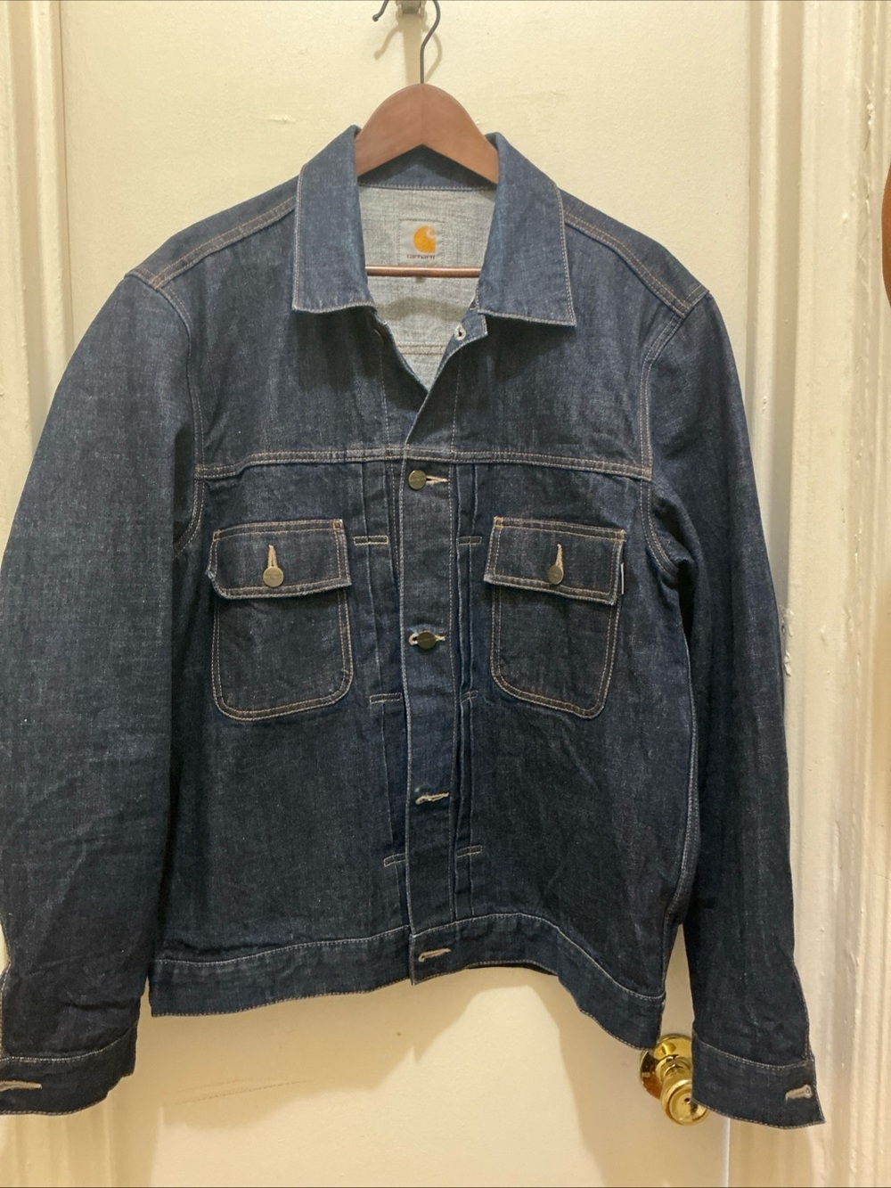 Carhartt WIP Denim Stadium Jacket XL Pleated